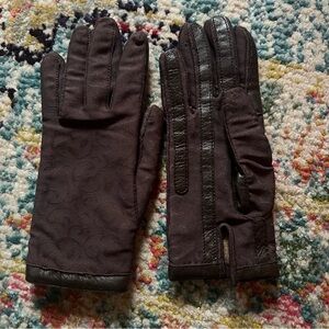 Vintage 80s Isotoner brown leather gloves